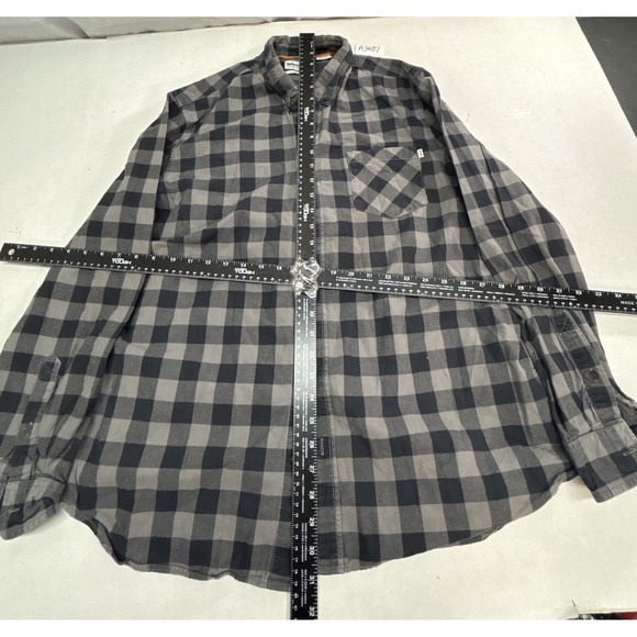Timberland check shirt Men's size 2XL gray/black button-down long-sleeve - Picture 3 of 4